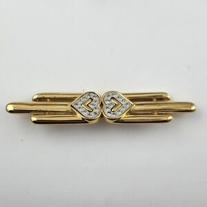 VINTAGE‎ MONET RHINESTONE HEART BAR BROOCH